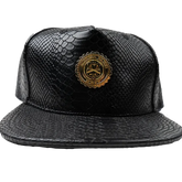 Capital Gains Men's Streetwear Snake Leather Black Adjustable Strap Back Hat
